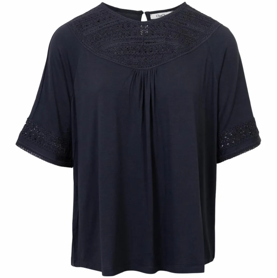 ChaCha Dame Kortærmet bluse - Navy