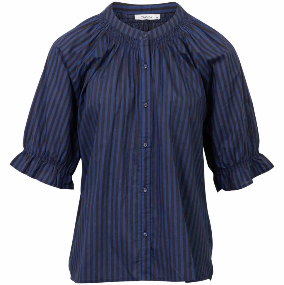 ChaCha Dame Skjorte - Navy/Brown