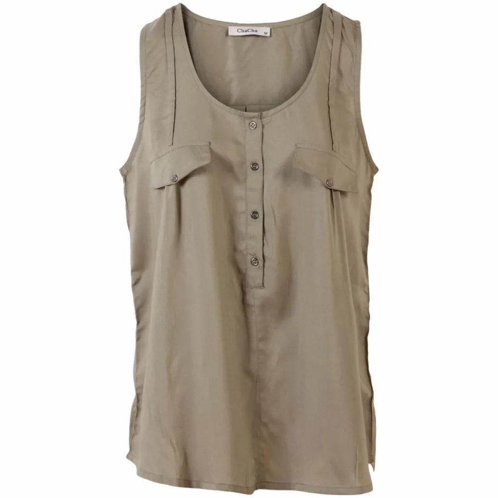 ChaCha Dame Top - Khaki Combi