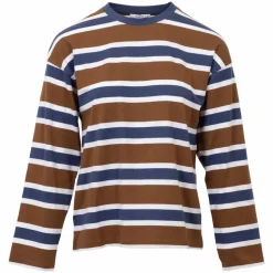 ChaCha Dame T-shirt - Brown/Blue/White