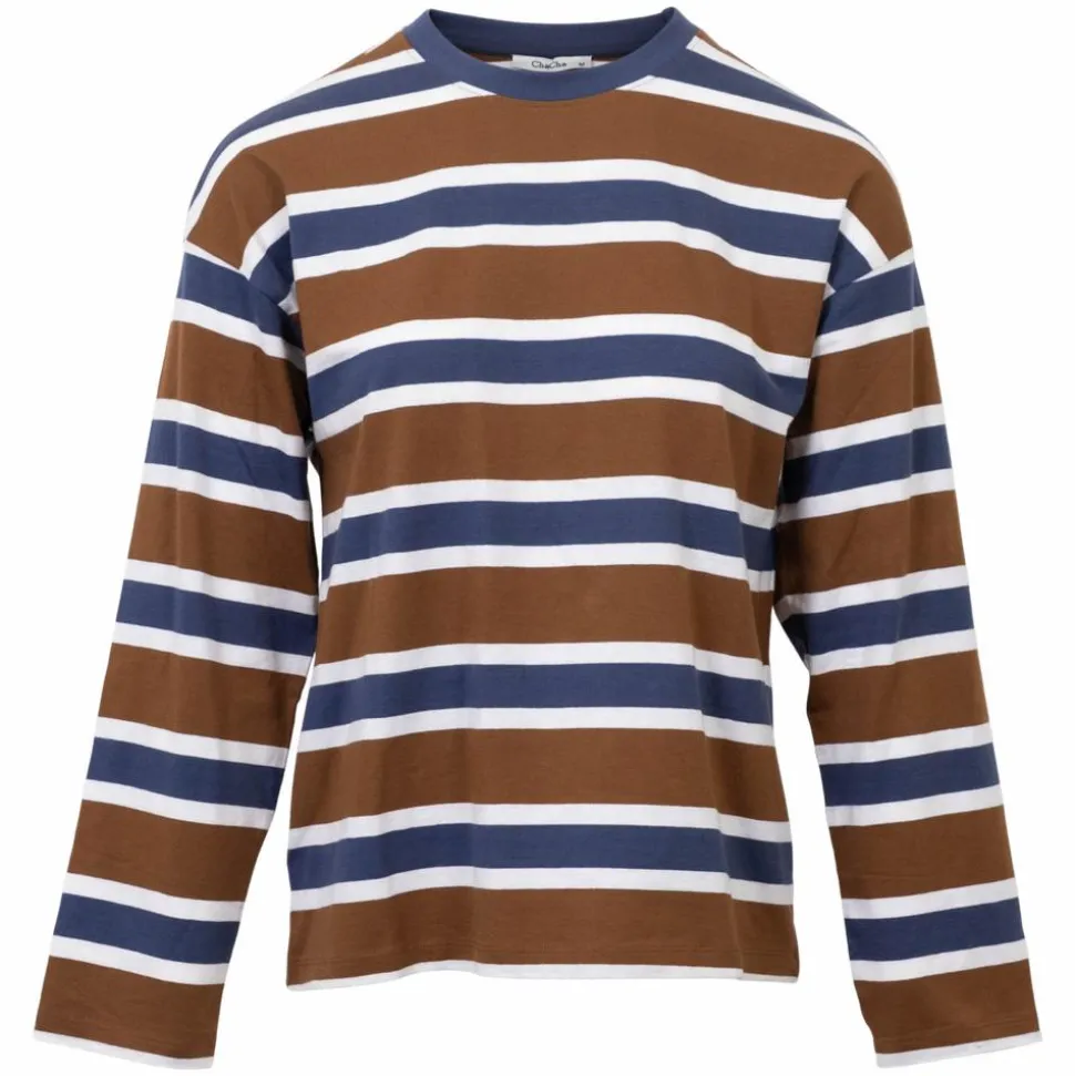 ChaCha Dame T-shirt - Brown/Blue/White