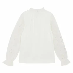 Creamie Pige Bluse i økologisk bomuld - Cloud