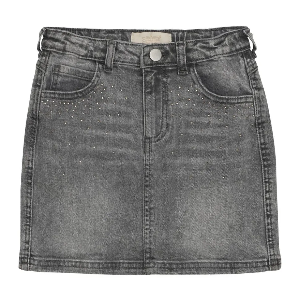Creamie Pige Nederdel - Light Grey Denim