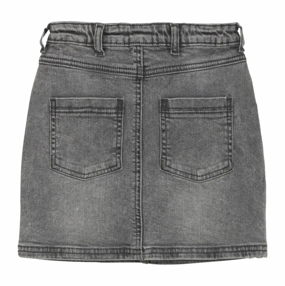 Creamie Pige Nederdel - Light Grey Denim