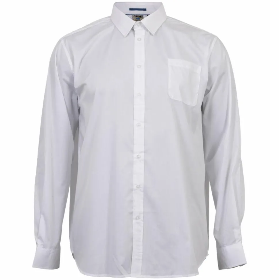 D555 Aiden Herre Skjorte Plus Size - White