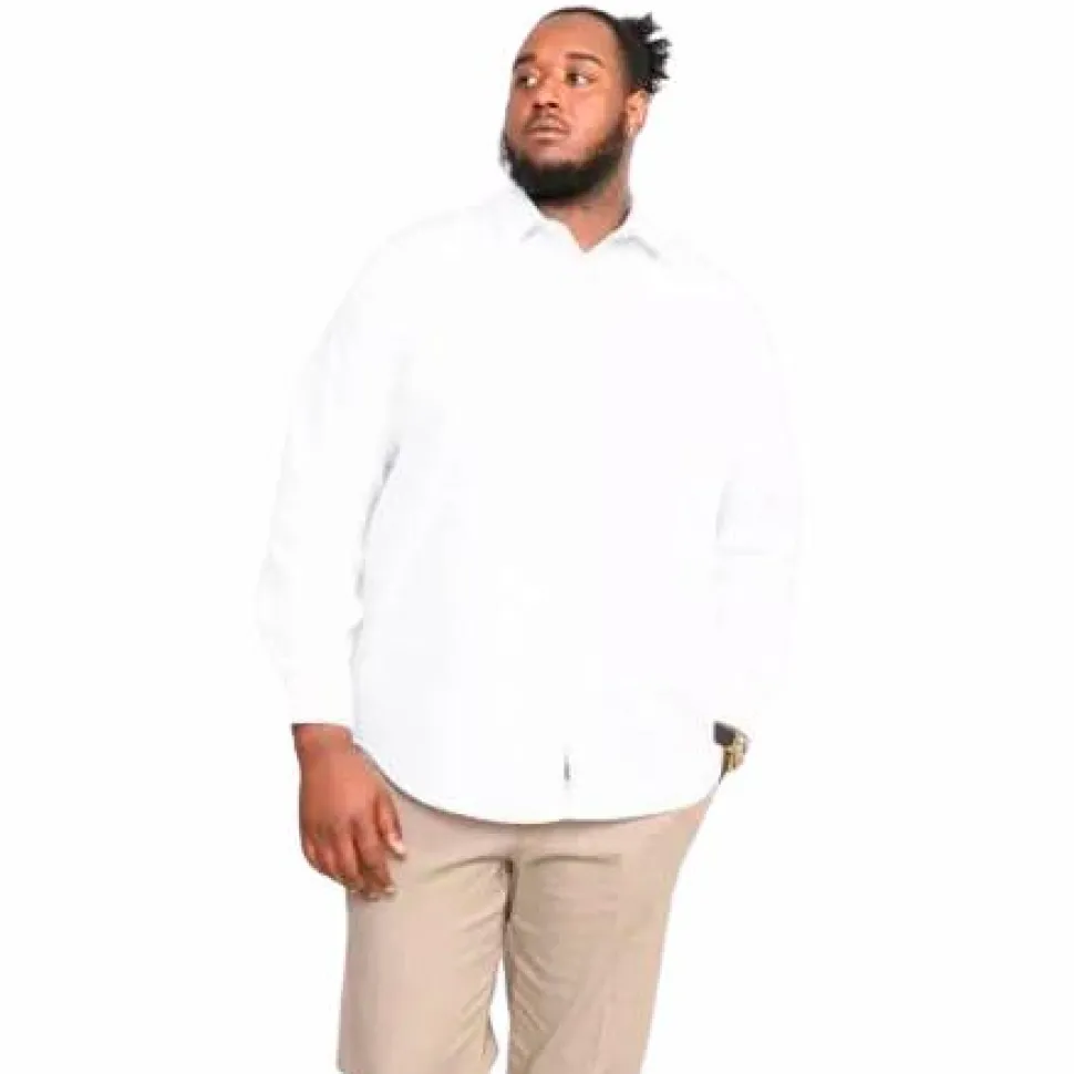 D555 Aiden Herre Skjorte Plus Size - White