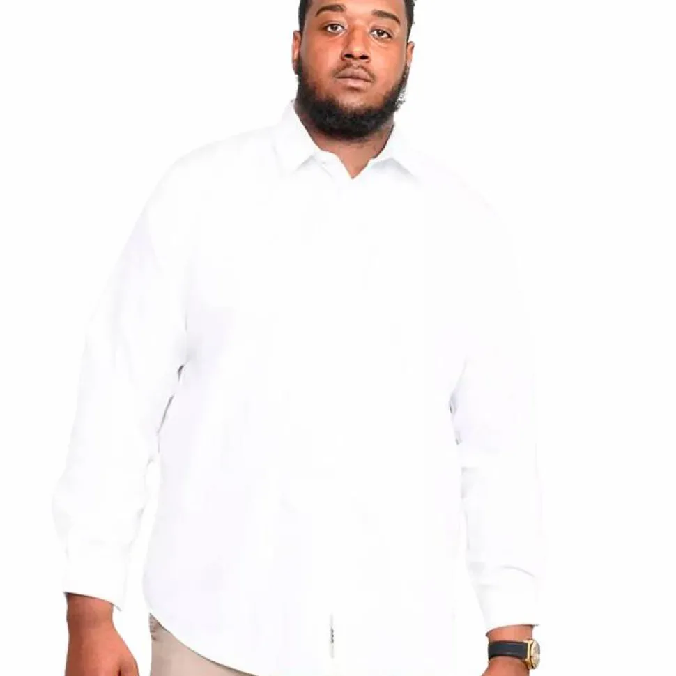 D555 Aiden Herre Skjorte Plus Size - White