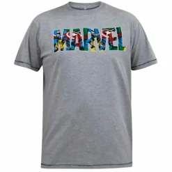 D555 Comic Marvel Herre T-shirt Plus Size - Grey Marl