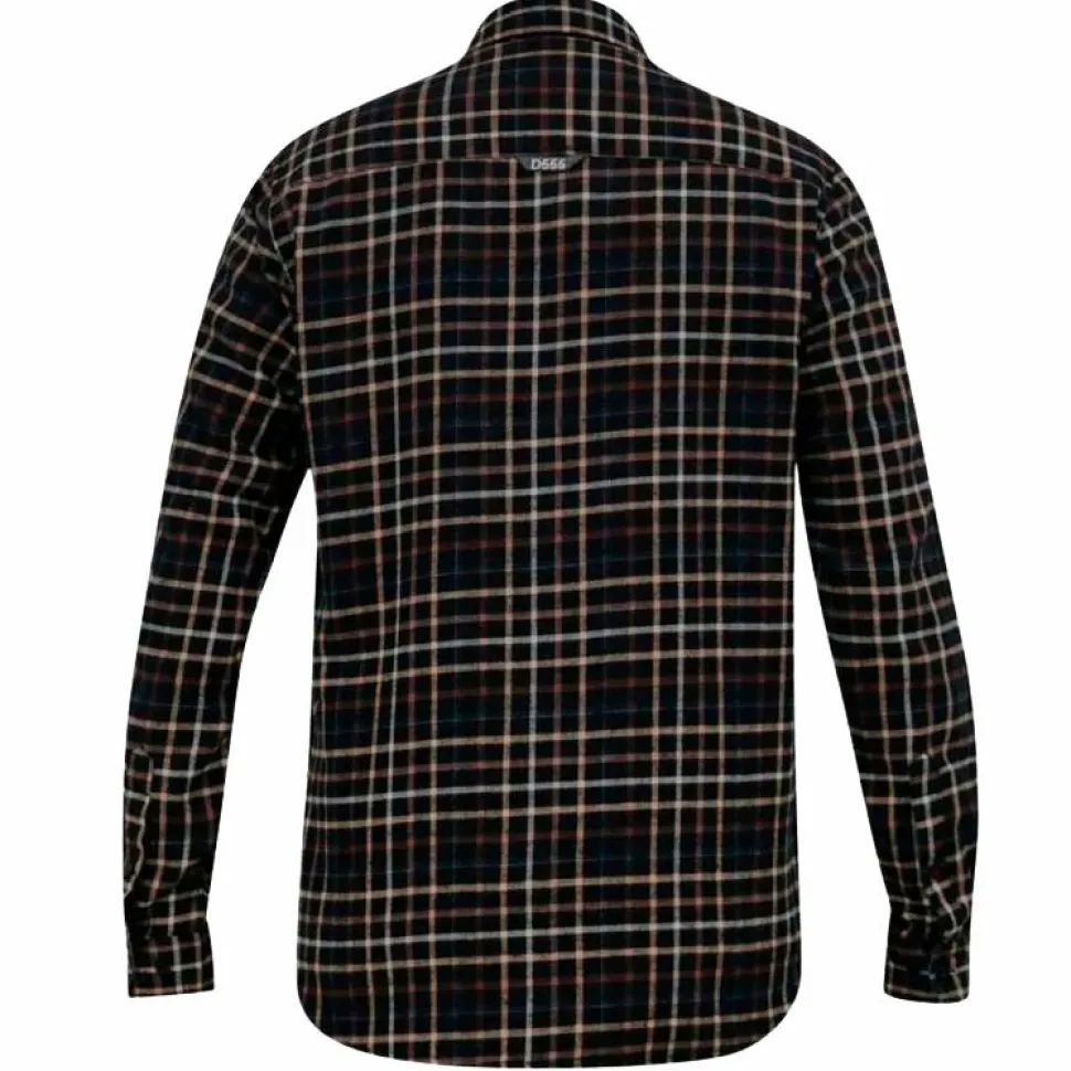 D555 Destin Herre Skjorte Plus Size - Black/Tan Check