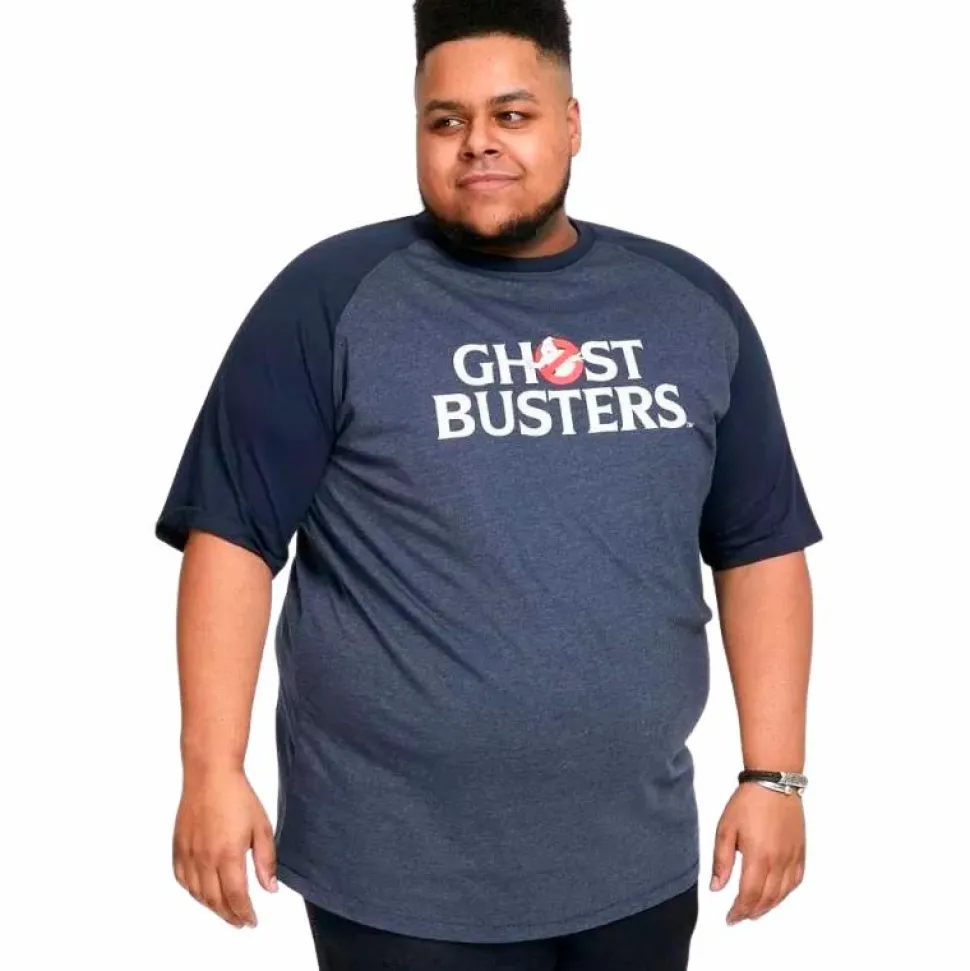 D555 Egon GhostBusters Herre T-shirt Plus Size - Denim Marl/Navy