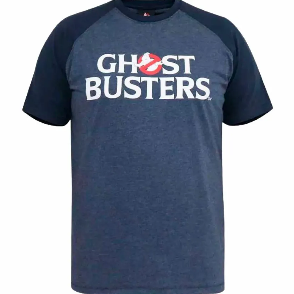 D555 Egon GhostBusters Herre T-shirt Plus Size - Denim Marl/Navy