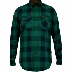 D555 Garfield Herre Skjorte Plus Size - Navy/Green Check