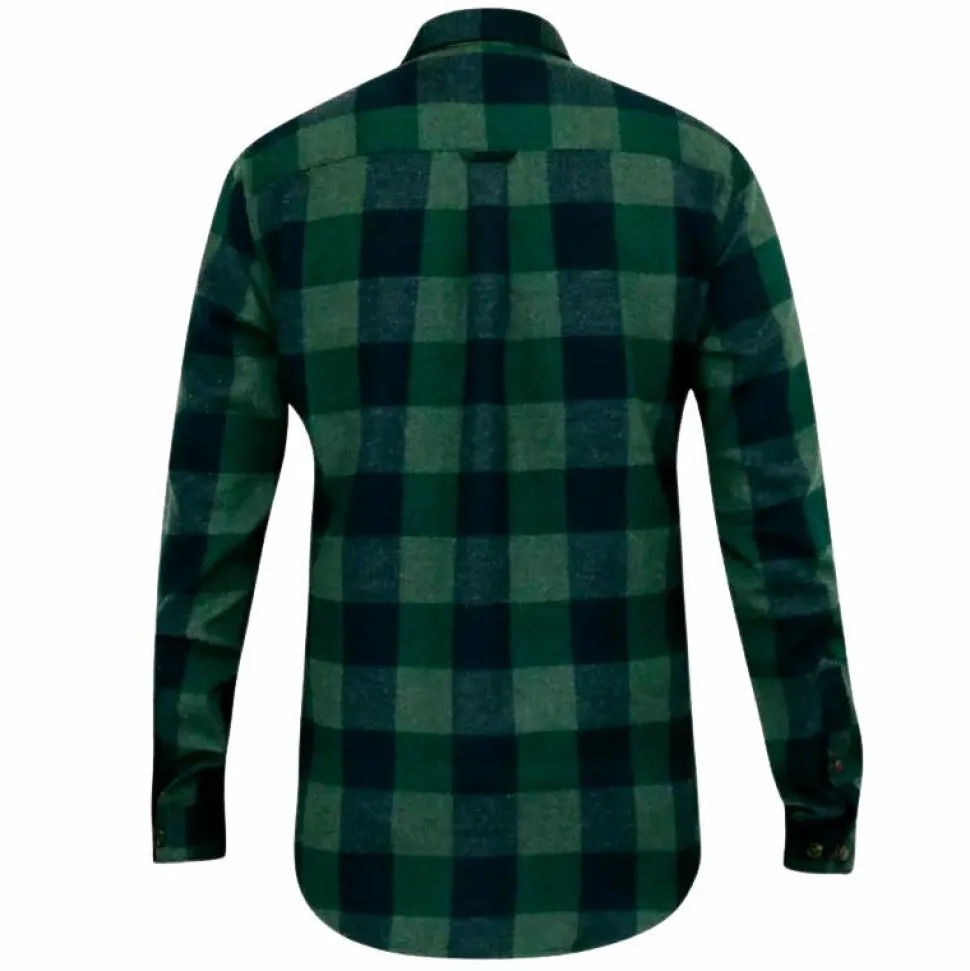 D555 Garfield Herre Skjorte Plus Size - Navy/Green Check