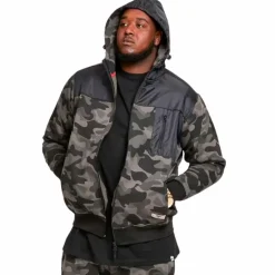 D555 Grendon Herre Cardigan Plus Size - Camo