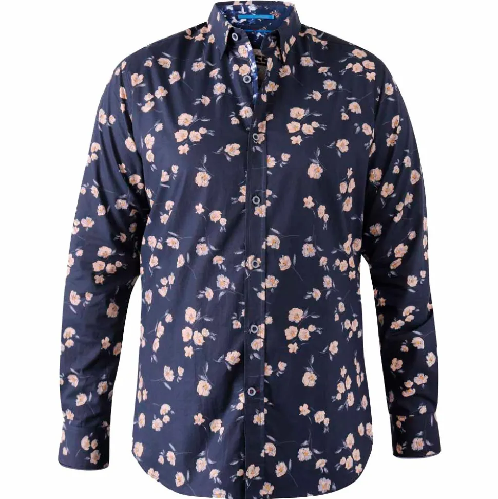 D555 Herre Skjorte Plus Size - Navy