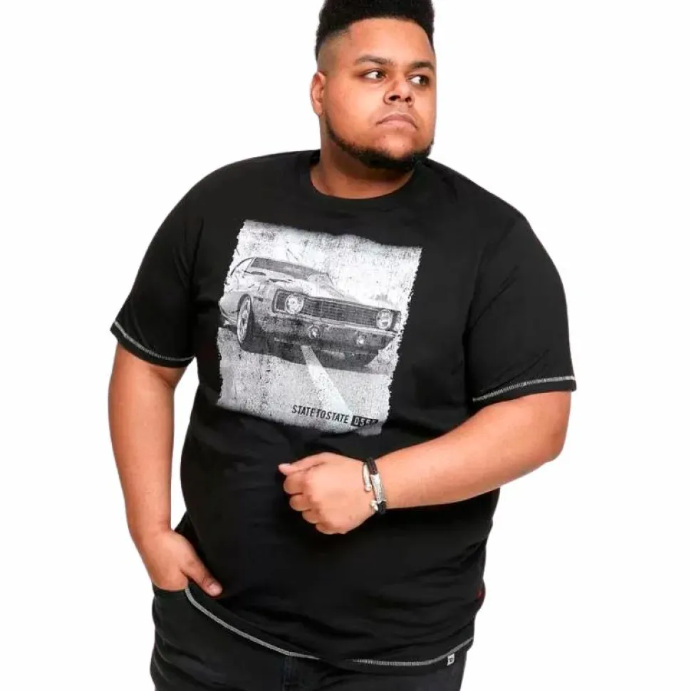 D555 Kenton Herre T-shirt Plus Size - Black