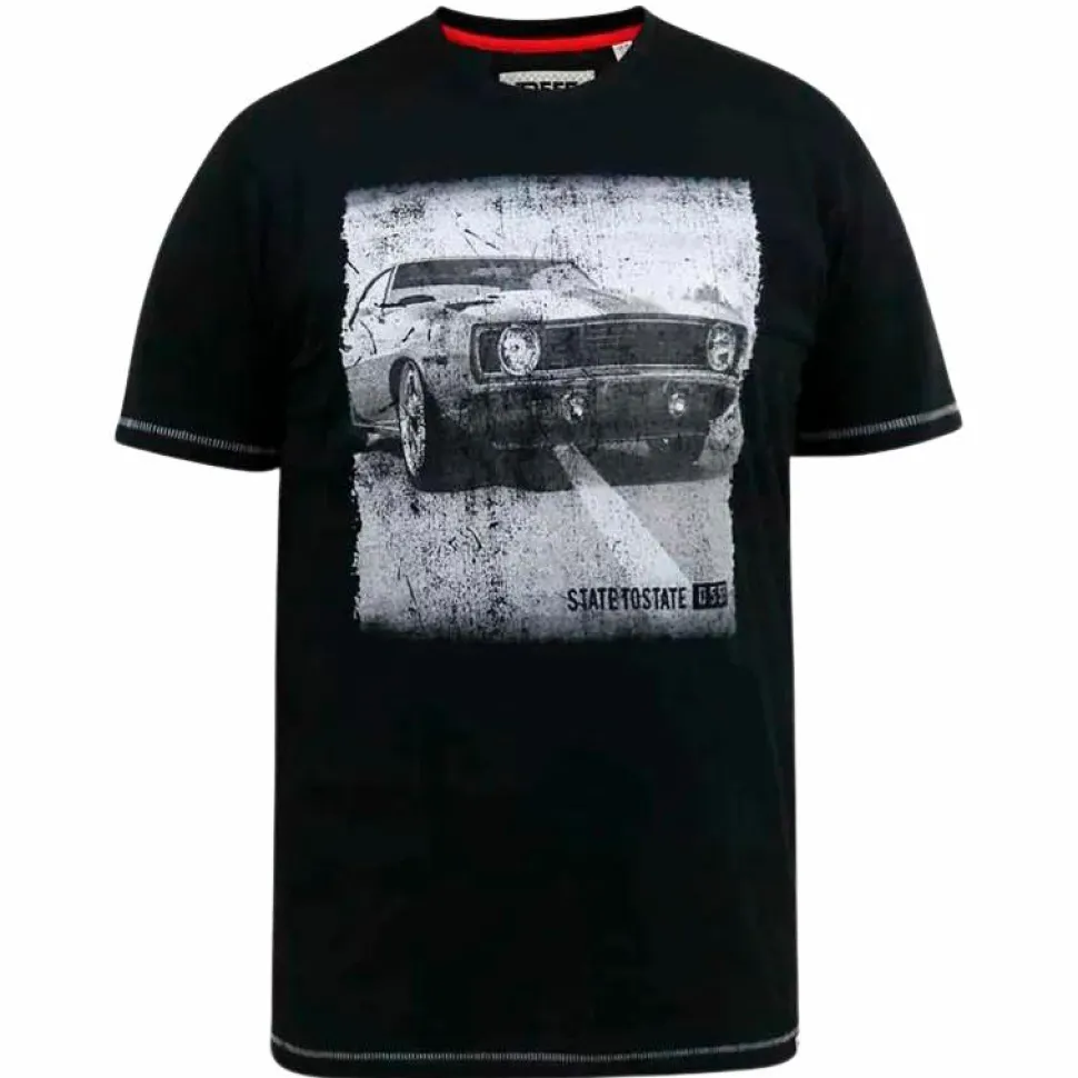 D555 Kenton Herre T-shirt Plus Size - Black