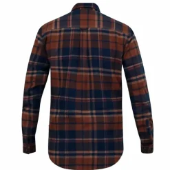 D555 Sherlock Herre Skjorte Plus Size - Navy/Tan Check