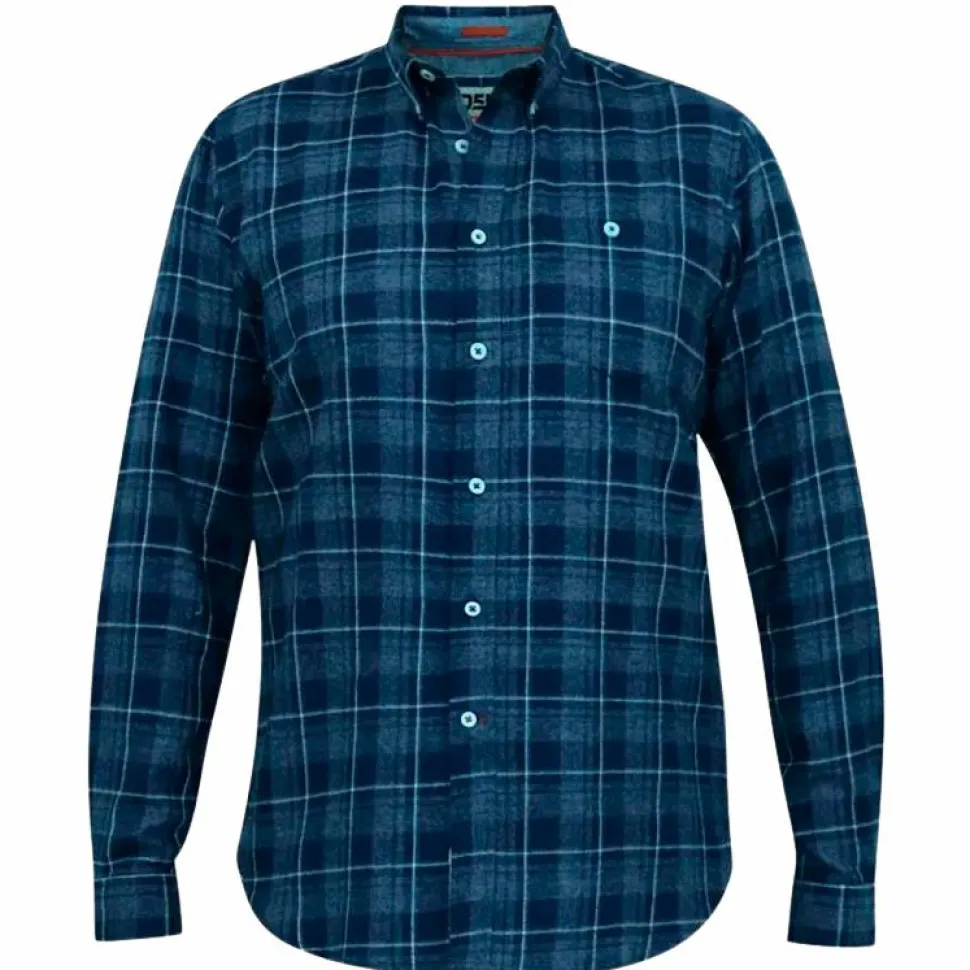 D555 Sonny Herre Skjorte Plus Size - Navy Check