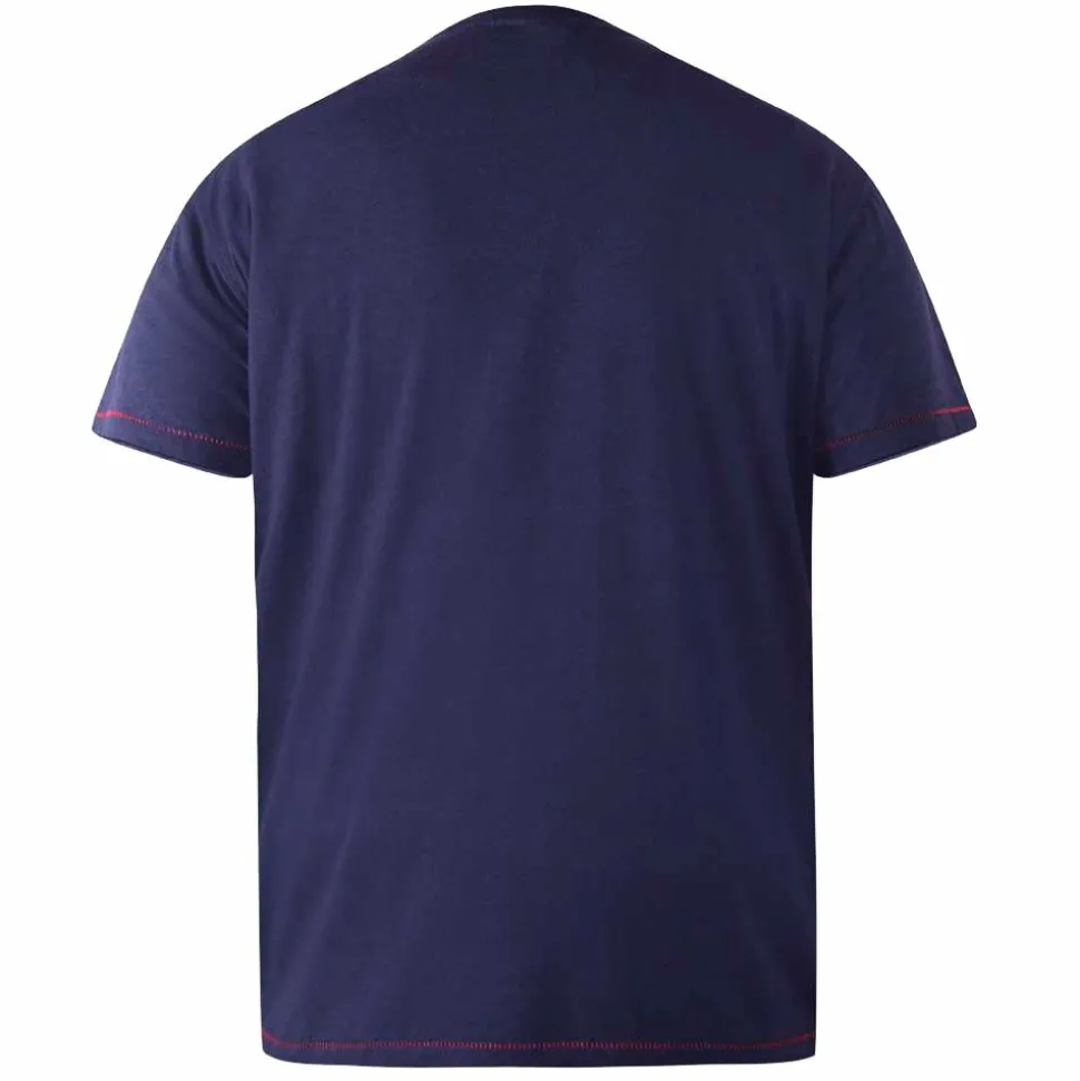D555 Stapleford Herre T-shirt Plus Size - Navy Marl