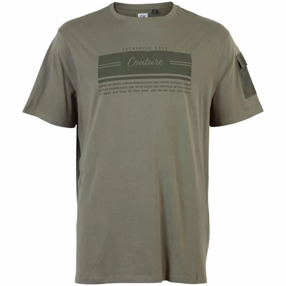 D555 Yarwell Herre T-shirt Plus Size - Khaki