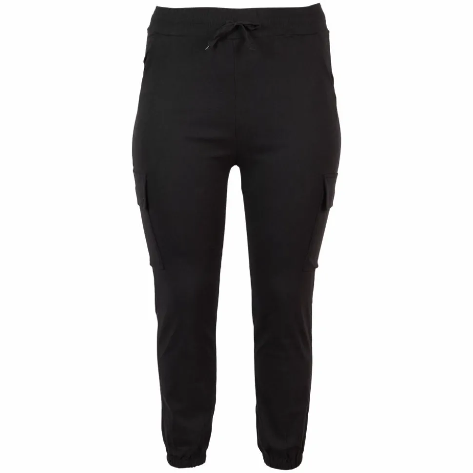 Dame Cargobukser Plus Size - Sort