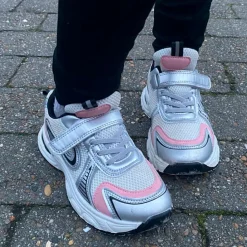 D.T. New York Pige Sneakers - Hvid/Sølv/Pink