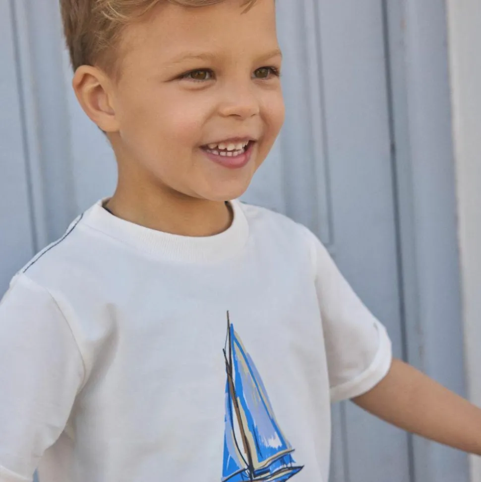 En Fant Drenge T-shirt i økologisk bomuld - Egret
