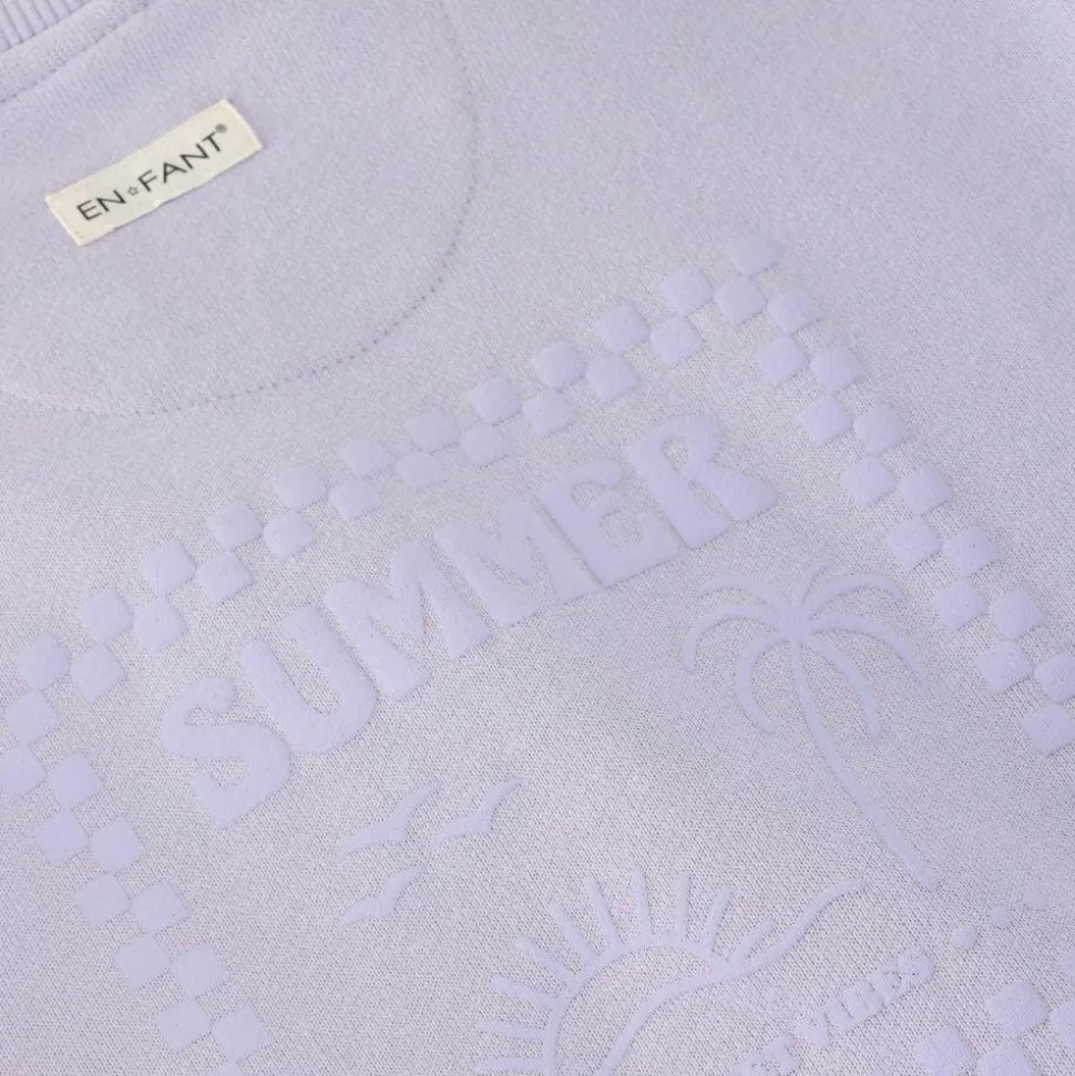 En Fant Pige Sweatshirt i økologisk bomuld - Purple Heather