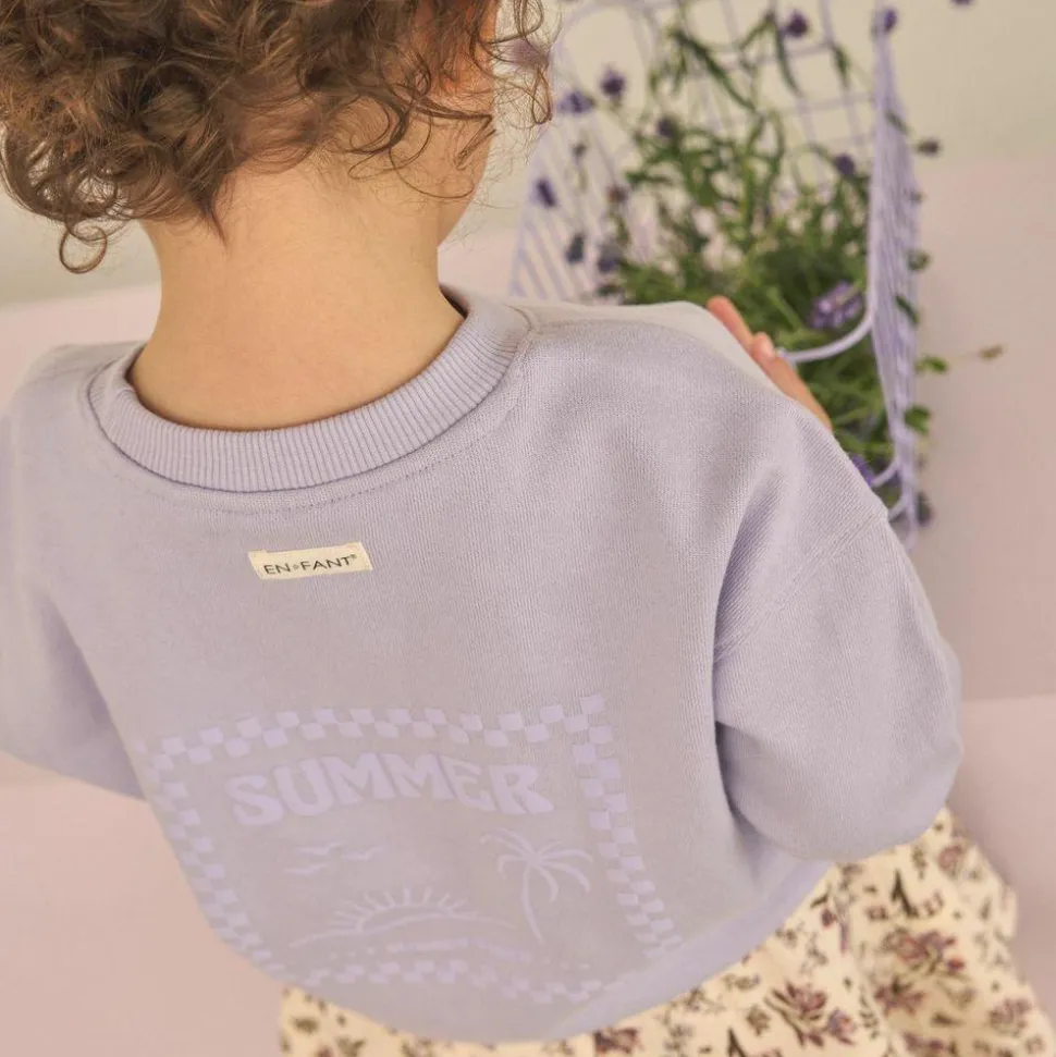 En Fant Pige Sweatshirt i økologisk bomuld - Purple Heather