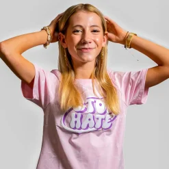 FirstGrade Naja Münster - Stop Hate Pige T-shirt - Lyserød