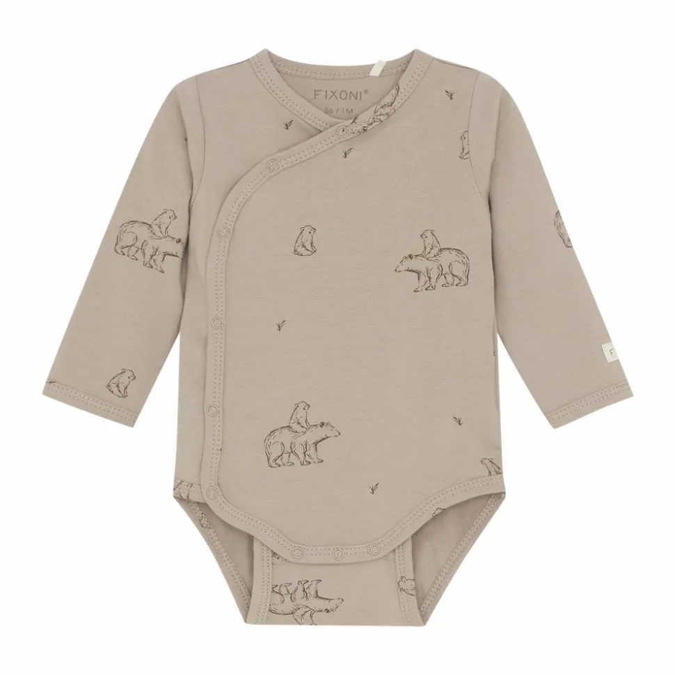 Fixoni Baby Body i økologisk bomuld - Mocha Meringue