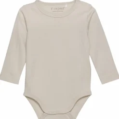Fixoni Baby Body i økologisk bomuld - Oatmeal