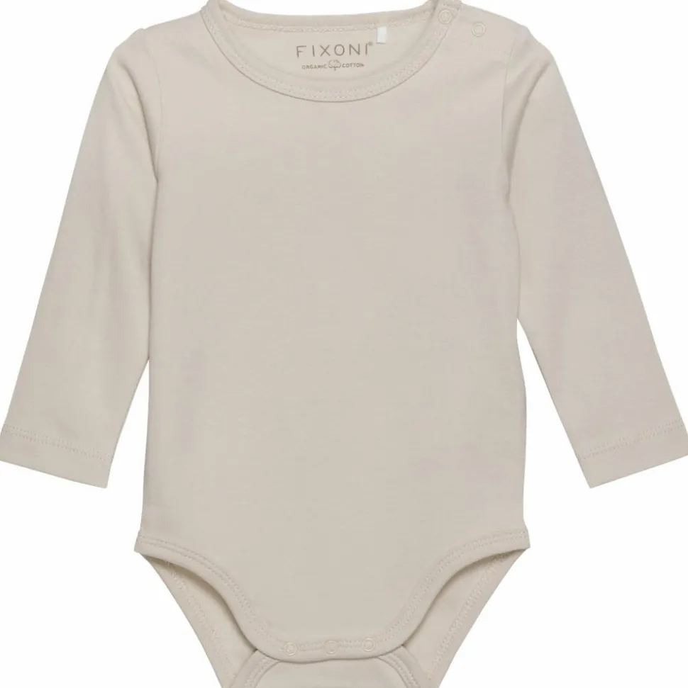 Fixoni Baby Body i økologisk bomuld - Oatmeal