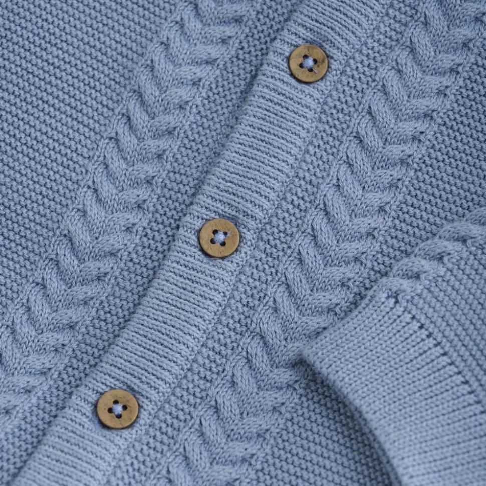 Fixoni Baby Cardigan i økologisk bomuld - Rain Washed