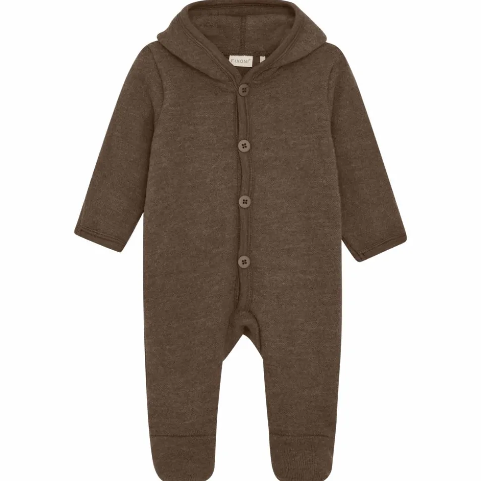 Fixoni Baby Heldragt i merinould - Rain Drum Melange