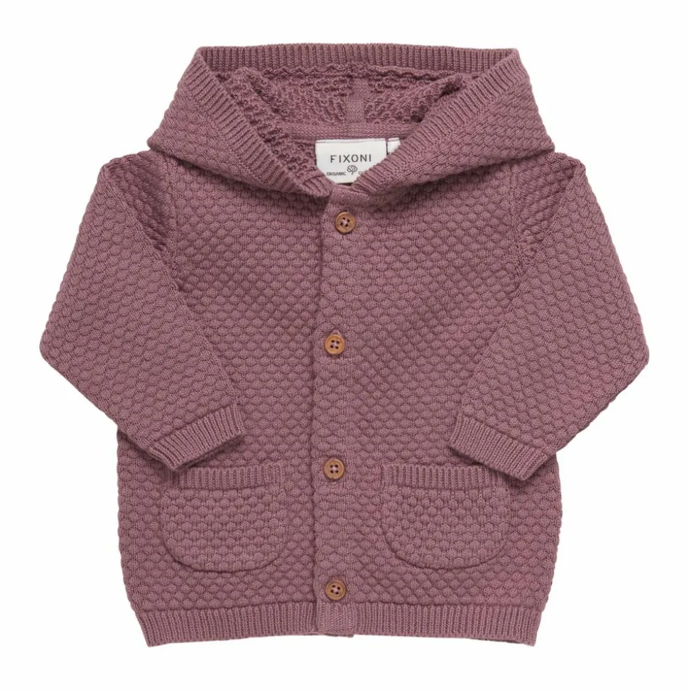 Fixoni Børne Cardigan i økologisk bomuld - Grape Shake