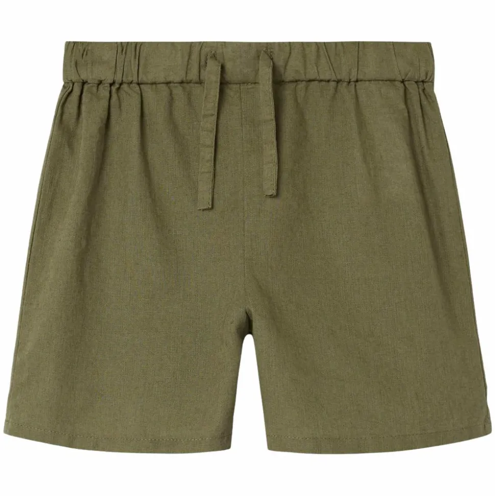 Guppy Haga Pige Shorts i hørmix - Oil Green