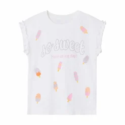 Guppy Hurry Pige T-shirt m. glimmer - Bright White
