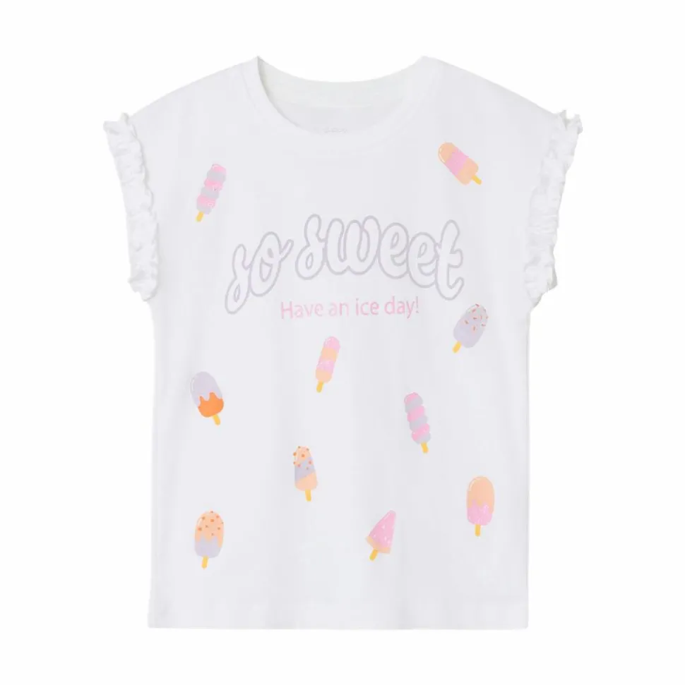 Guppy Hurry Pige T-shirt m. glimmer - Bright White