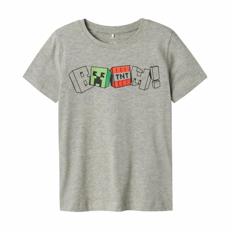 Guppy Minecraft Drenge T-shirt - Grey Melange