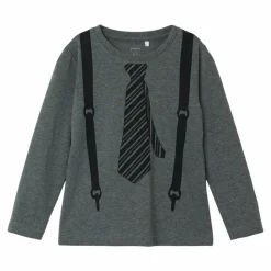 Guppy Raniel Drenge Langærmet t-shirt - Dark Grey Melange
