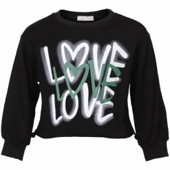 Happy Star Pige Sweatshirt - Sort