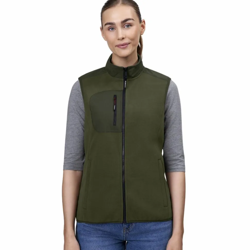 ID Bonded Dame Vest m. fleece - Oliven