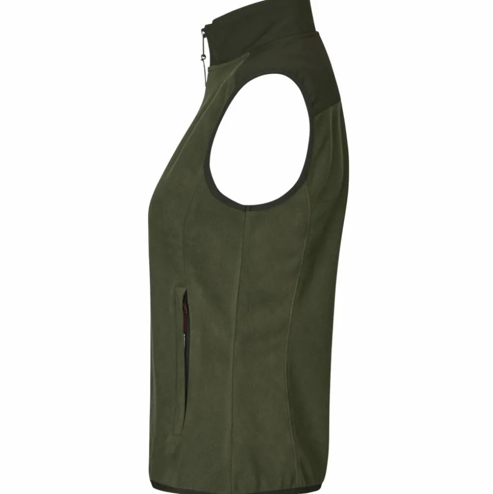 ID Bonded Dame Vest m. fleece - Oliven