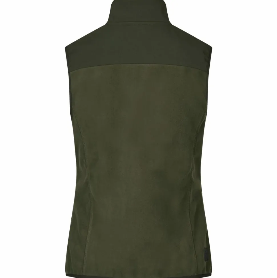 ID Bonded Dame Vest m. fleece - Oliven