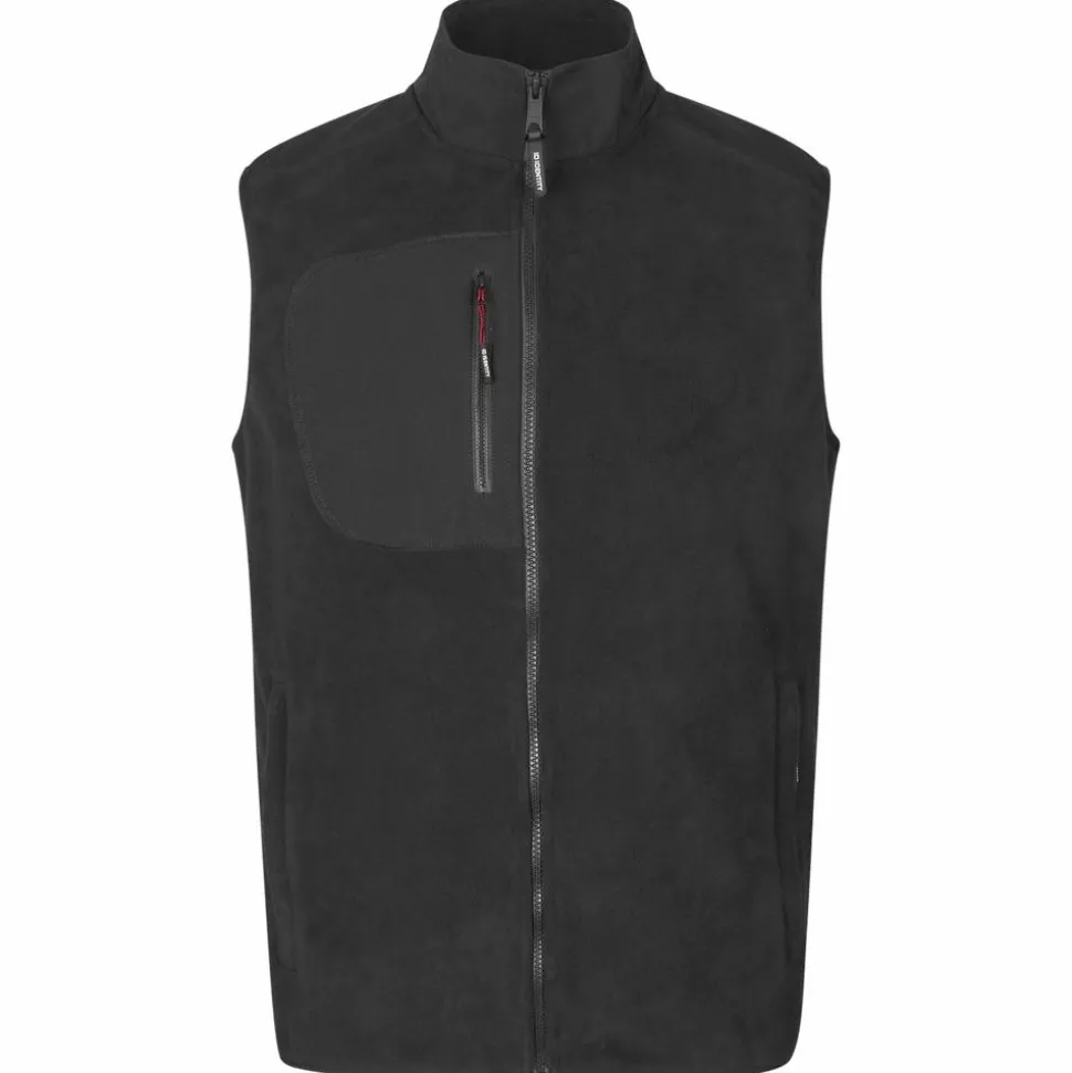 ID Bonded Herre Vest m. fleece - Sort