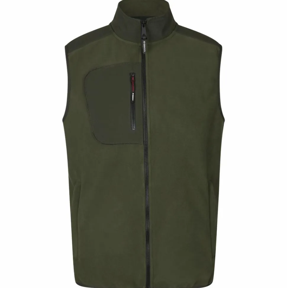 ID Bonded Herre Vest m. fleece - Oliven