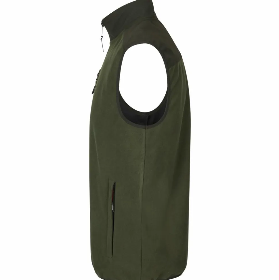 ID Bonded Herre Vest m. fleece - Oliven