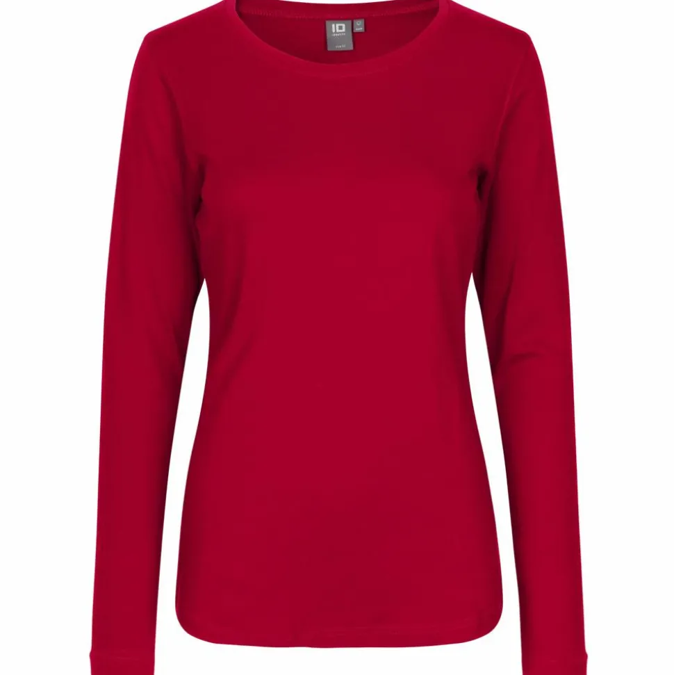 ID Interlock Dame Langærmet t-shirt - Rød